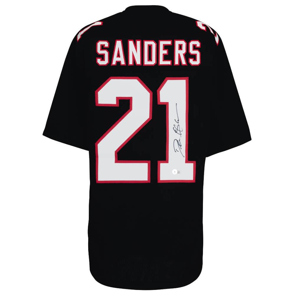 Schwartz Sports Deion Sanders Signed Black T/B Custom Football Jersey (Beckett)SANJRY357