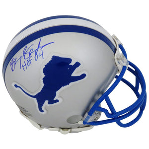 Schwartz Sports Barry Sanders Signed Detroit Lions Riddell Throwback Mini Helmet w/HOF 04SANMIN302