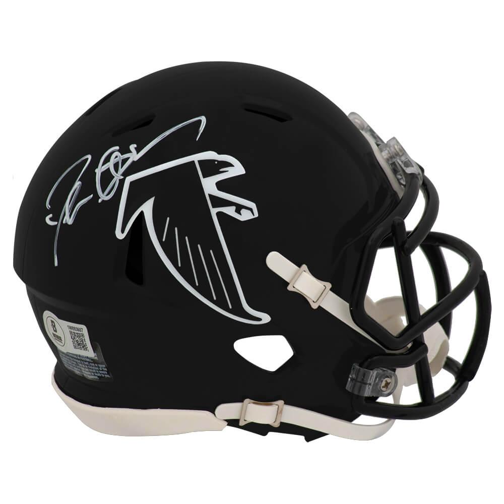 Schwartz Sports Deion Sanders Signed Atlanta Falcons Throwback Riddell Speed Mini Helmet - (Beckett)SANMIN362