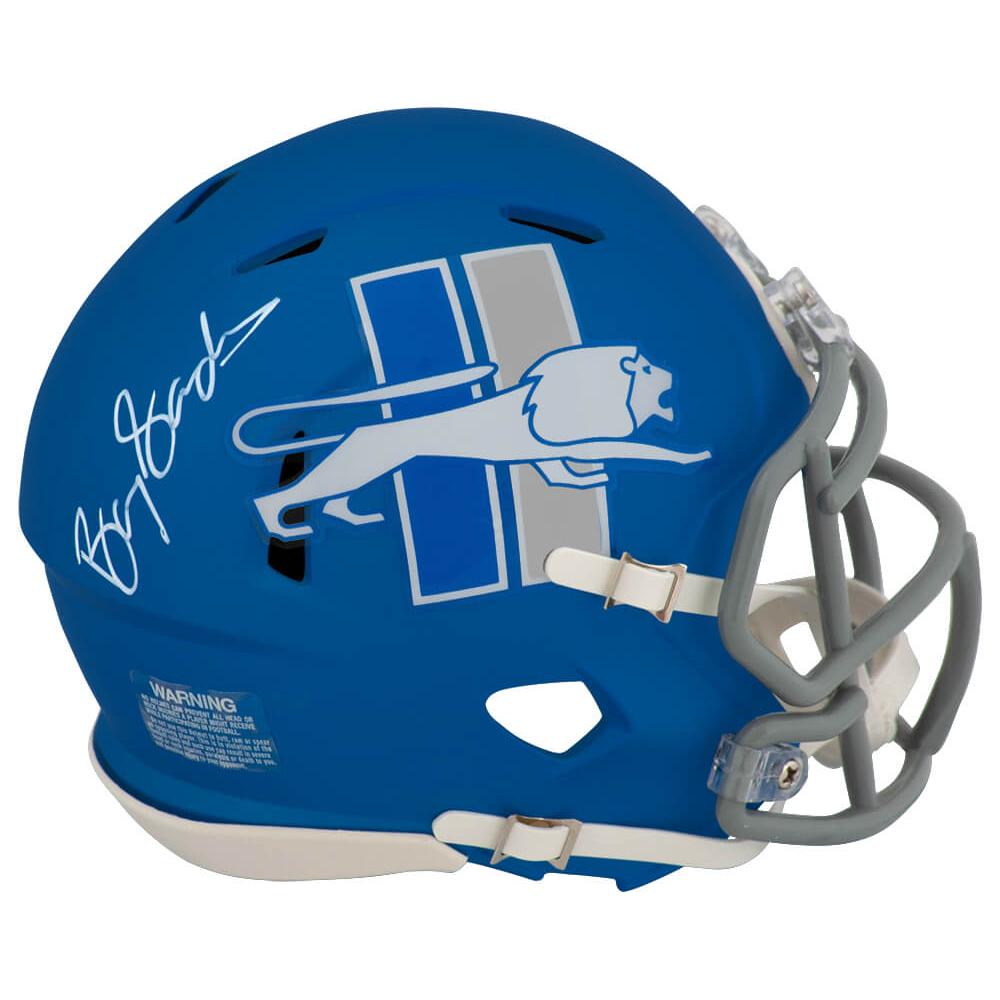 Schwartz Sports Barry Sanders Signed Detroit Lions 2023 Alternate Blue Riddell Speed Mini HelmetSANMIN381