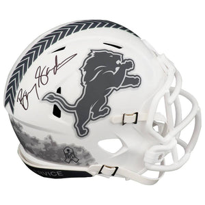 Schwartz Sports Barry Sanders Signed Detroit Lions SALUTE 2024 White Riddell Speed Mini HelmetSANMIN383