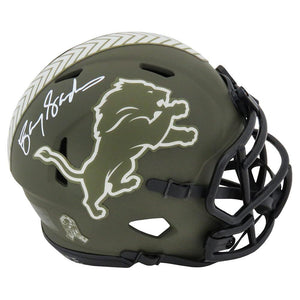 Schwartz Sports Barry Sanders Signed Detroit Lions Salute to Service Riddell Speed Mini HelmetSANMIN333