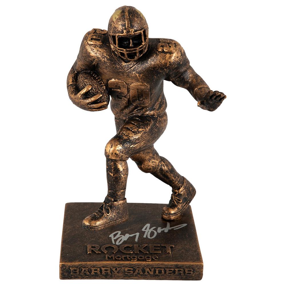 Schwartz Sports Barry Sanders Signed Detroit Lions Rocket Mortgage Replica Football StatueSANOTH304