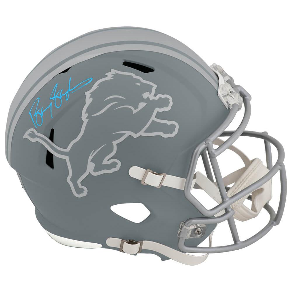 Schwartz Sports Barry Sanders Signed Detroit Lions SLATE Riddell Full Size Speed Replica HelmetSANREP368