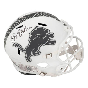 Schwartz Sports Barry Sanders Signed Detroit Lions SALUTE 2024 White Riddell Full Size Speed Replica HelmetSANREP371