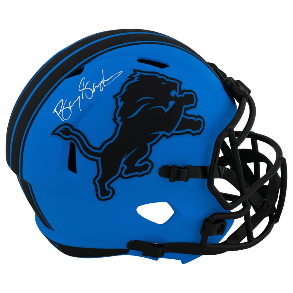 Schwartz Sports Barry Sanders Signed Detroit Lions RAVE Riddell Full Size Speed Replica HelmetSANREP395