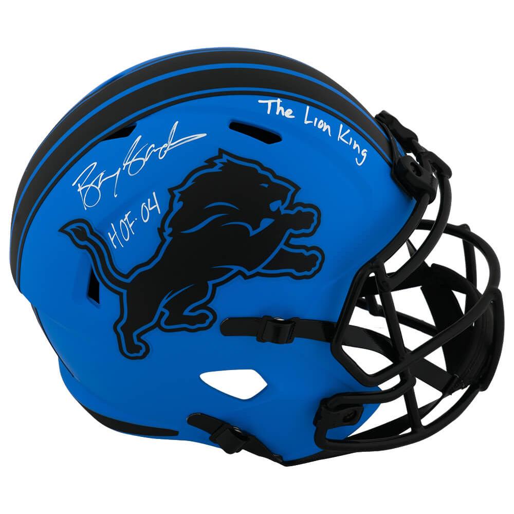 Schwartz Sports Barry Sanders Signed Detroit Lions RAVE Riddell Full Size Speed Replica Helmet w/HOF'04, The Lion KingSANREP396