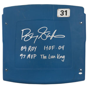 Schwartz Sports Barry Sanders Signed Detroit Silverdome Stadium Blue Seatback w/4-InscriptionsSANSTB312