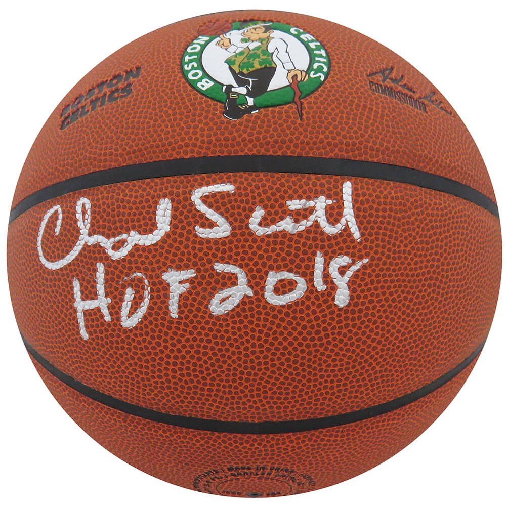 Schwartz Sports Charlie Scott Signed Wilson Boston Celtics Logo NBA Basketball w/HOF 2018 SCOBSK202