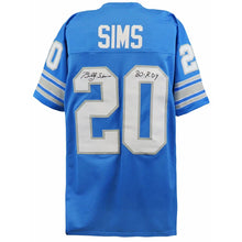 Schwartz Sports Billy Sims Signed Blue Custom Football Jersey w/80 ROY SIMJRY305