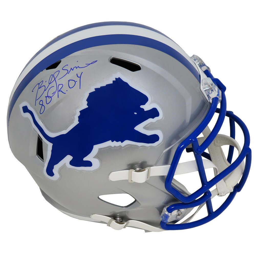 Schwartz Sports Billy Sims Signed Detroit Lions Throwback Riddell Full Size Speed Replica Helmet w/80 ROYSIMREP305