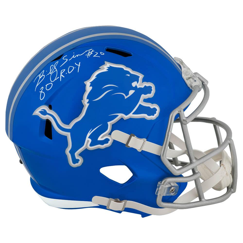 Schwartz Sports Billy Sims Signed Detroit Lions FLASH Riddell Full Size Speed Replica Helmet w/80 ROYSIMREP352