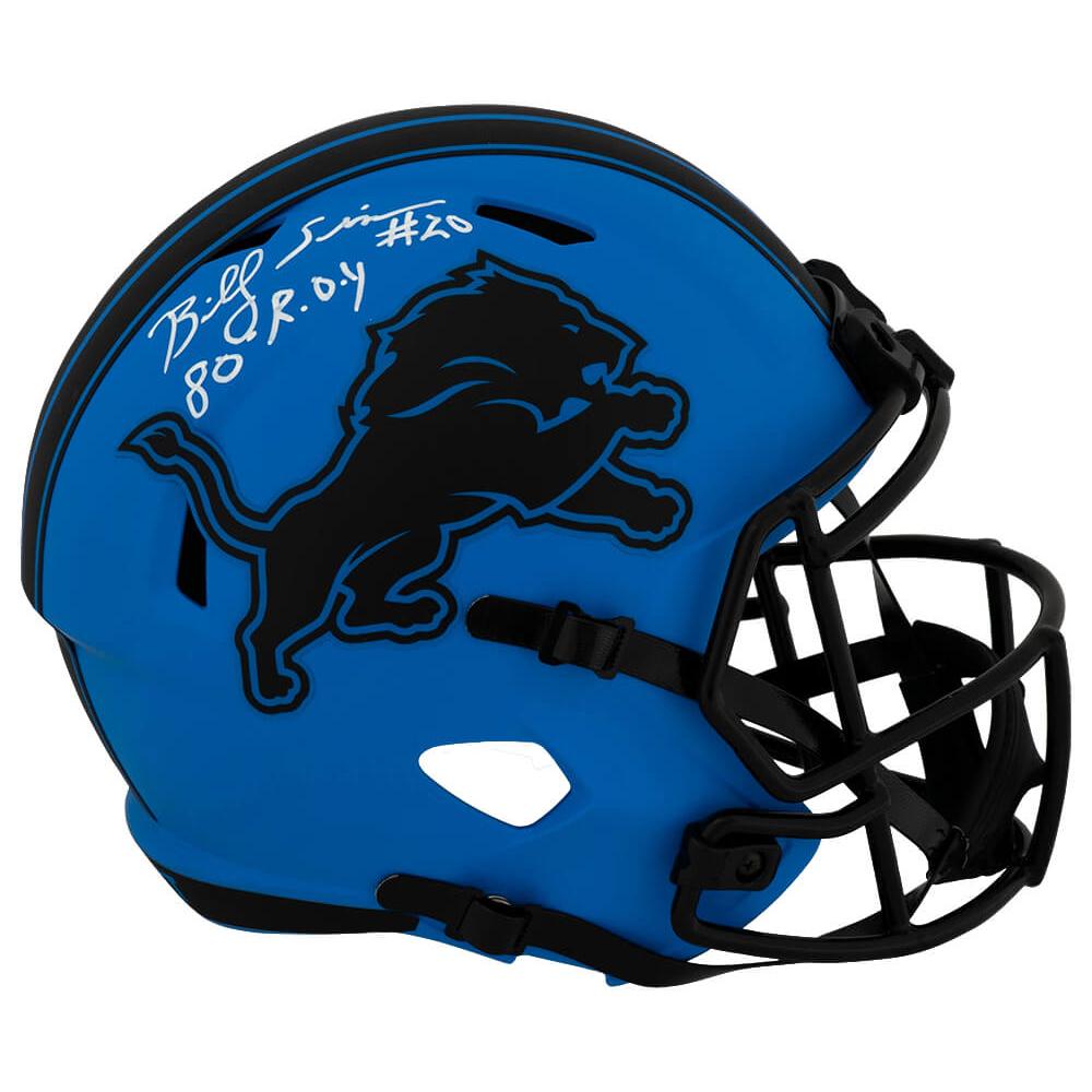 Schwartz Sports Billy Sims Signed Detroit Lions RAVE Riddell Full Size Speed Replica Helmet w/80 ROYSIMREP354