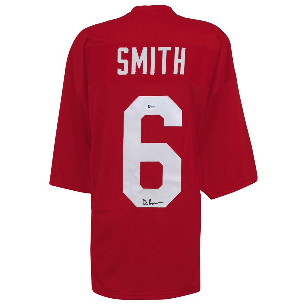 Schwartz Sports Devonta Smith Signed Red Custom Football Jersey - (Beckett COA)SMIJRY362