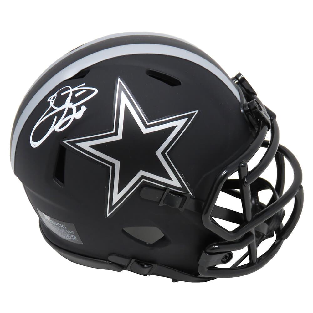 Schwartz Sports Emmitt Smith Signed Dallas Cowboys Eclipse Black Matte Riddell Speed Mini HelmetSMIMIN303