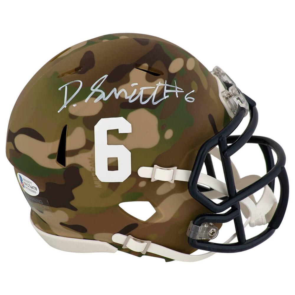 Schwartz Sports Devonta Smith Signed Alabama CAMO Riddell Speed Mini Helmet - (Beckett)SMIMIN364