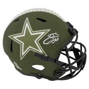 Schwartz Sports Emmitt Smith Signed Dallas Cowboys Salute to Service Riddell Full Size Speed Replica HelmetSMIREP370