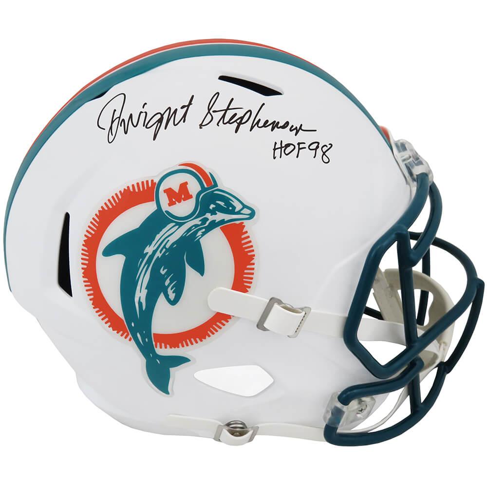 Schwartz Sports Dwight Stephenson Signed Miami Dolphins Throwback Riddell Full Size Speed Replica Helmet w/HOF'98STEREP324