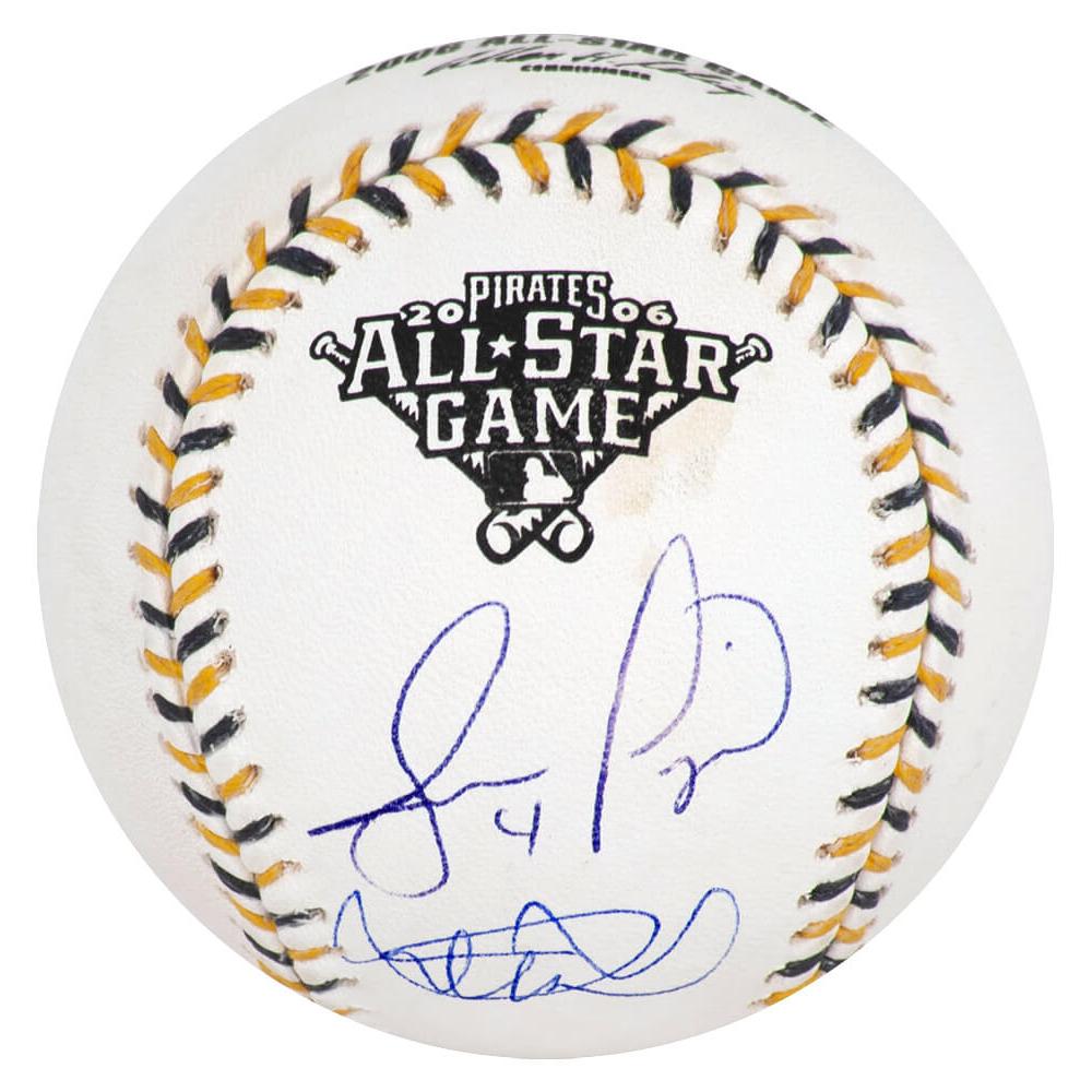 Schwartz Sports Ichiro Suzuki & Jose Lopez Dual Signed Rawlings 2006 All Star Game Logo Baseball - (Beckett)SUZBSB104
