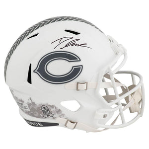 Schwartz Sports D'Andre Swift Signed Chicago Bears 2024 SALUTE White Riddell Full Size Speed Replica HelmetSWIREP315