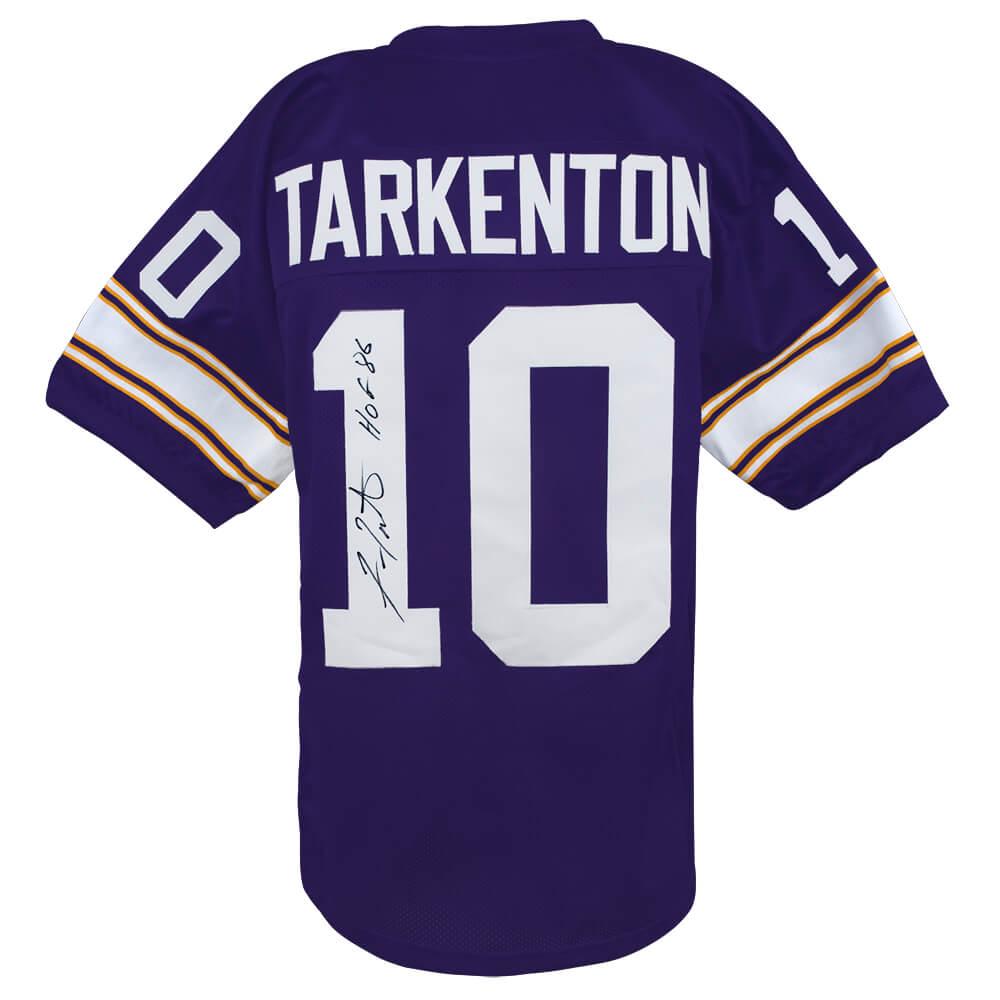 Schwartz Sports Fran Tarkenton Signed Purple Throwback Custom Football Jersey w/HOF'86TARJRY302