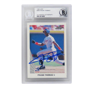 Schwartz Sports Frank Thomas Signed White Sox 1990 Leaf Rookie Card #300 (Beckett Encapsulated)THOCAR110