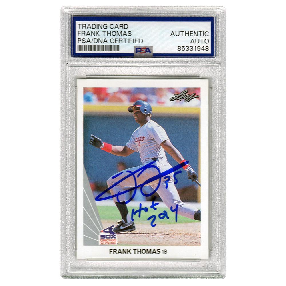Schwartz Sports Frank Thomas Signed White Sox 1990 Leaf Rookie Baseball Card #300 w/HOF 2014 (PSA Encapsulated)THOCAR121