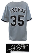 Schwartz Sports Frank Thomas Signed Grey Custom Baseball Jersey THOJRY106