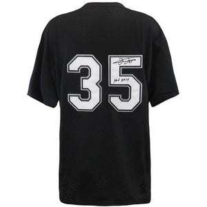 Schwartz Sports Frank Thomas Signed Chicago White Sox Black M&N Cooperstown Collection Batting Practice Baseball Jersey w/HOF 2014THOJRY108