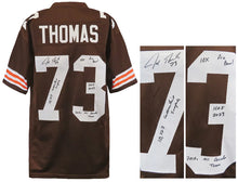 Schwartz Sports Joe Thomas Signed Brown Custom Football Jersey w/4-Inscriptions THOJRY329