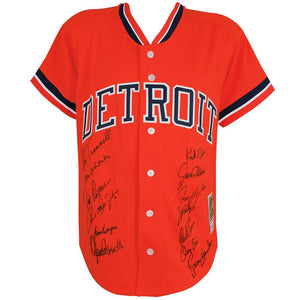 Schwartz Sports 1984 Detroit Tigers Team Signed Detroit Tigers Kirk Gibson Mitchell & Ness Replica Baseball Jersey (13 - Sigs)TIGJRY101