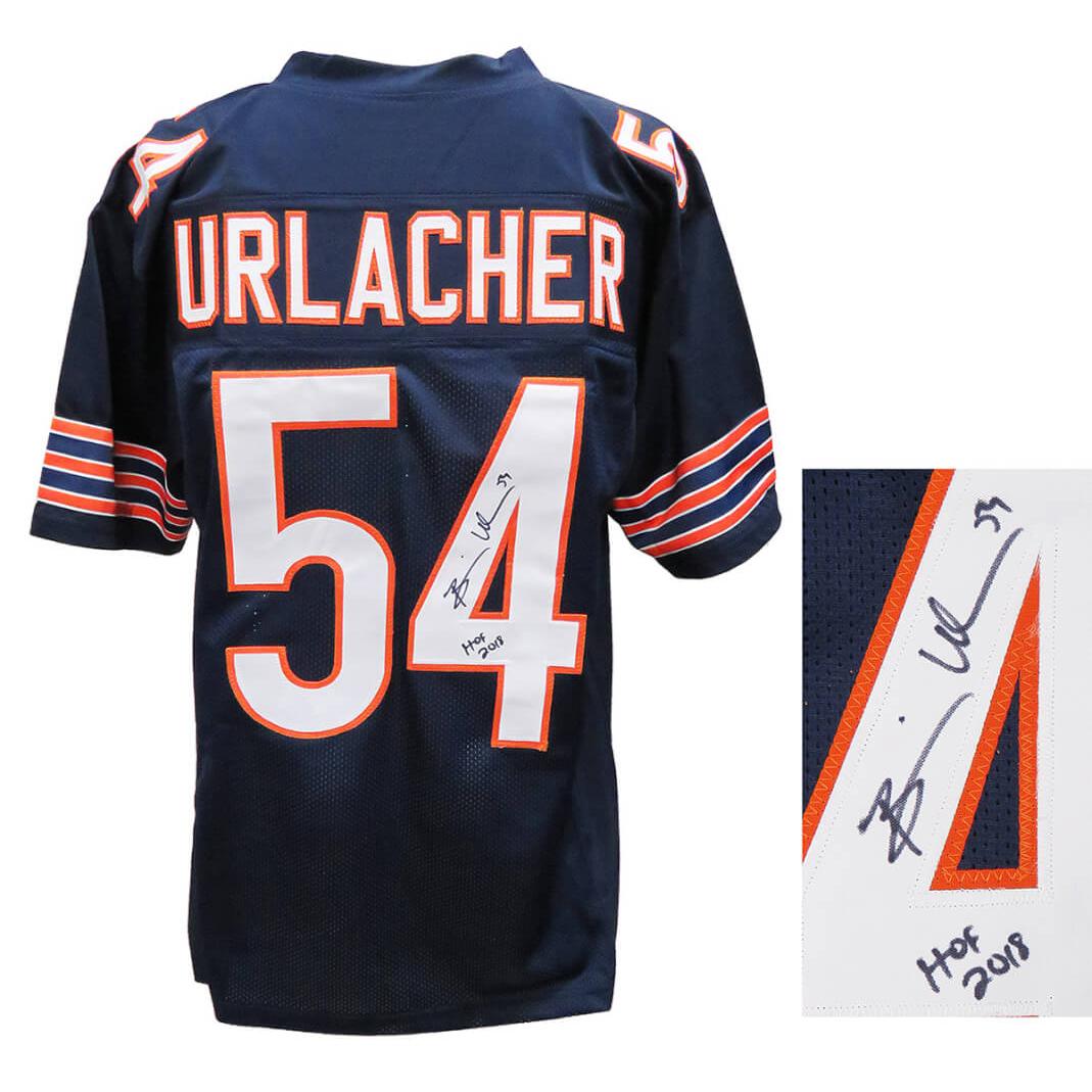 Schwartz Sports Brian Urlacher Signed Navy Custom Football Jersey w/HOF 2018URLJRY306