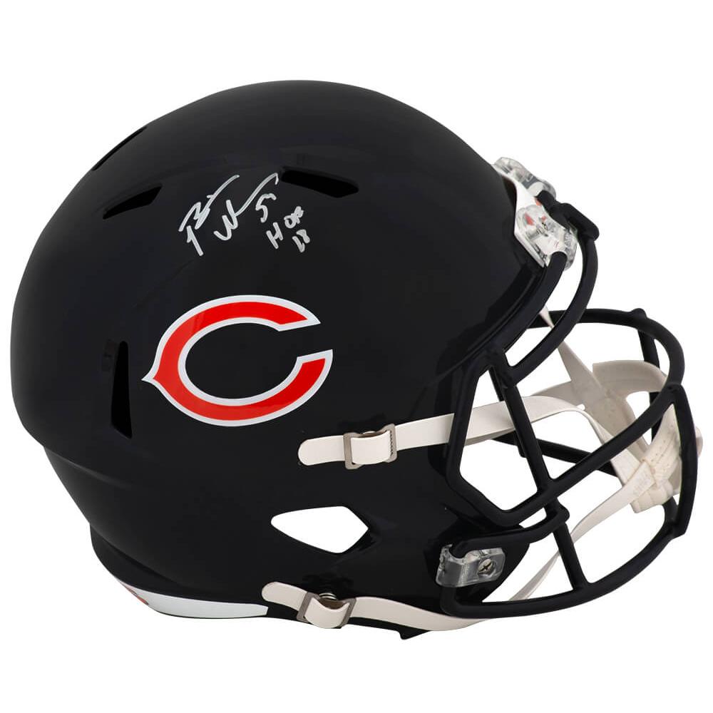 Schwartz Sports Brian Urlacher Signed Chicago Bears Riddell Full Size Speed Replica Helmet w/HOF'18URLREP311