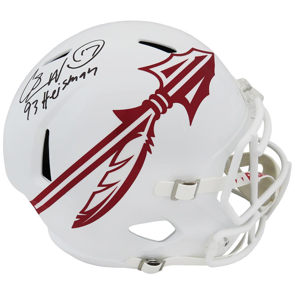 Schwartz Sports Charlie Ward Signed Florida State Seminoles White Riddell Full Size Speed Replica Helmet w/Heisman'93WARREP337