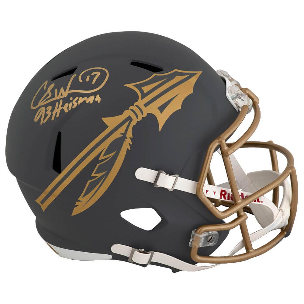 Schwartz Sports Charlie Ward Signed Florida State Seminoles SLATE Riddell Full Size Speed Replica Helmet w/93 HeismanWARREP338