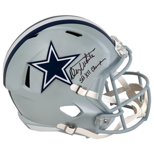 Schwartz Sports Danny White Signed Dallas Cowboys Riddell Full Size Speed Replica Helmet w/SB XII ChampsWHIREP331