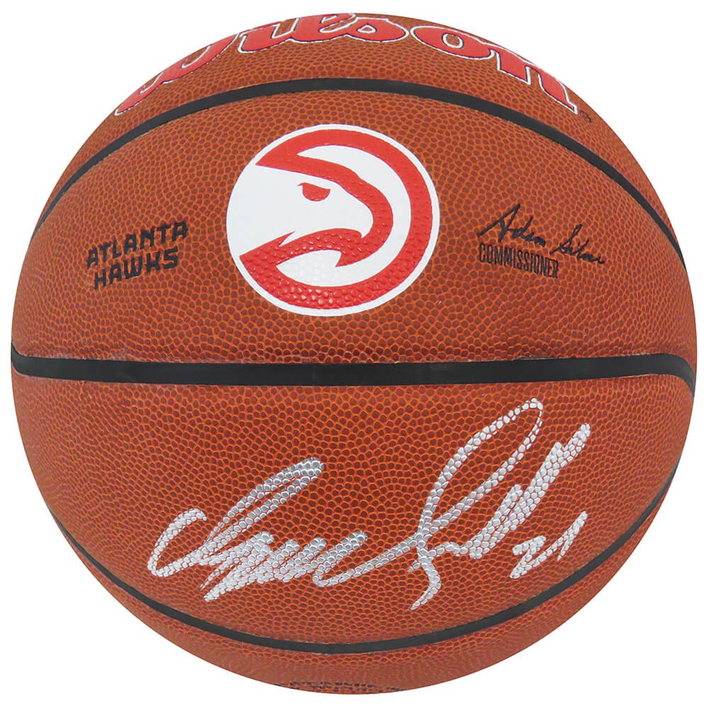 Schwartz Sports Dominique Wilkins Signed Wilson Atlanta Hawks Logo NBA Basketball WILBSK219