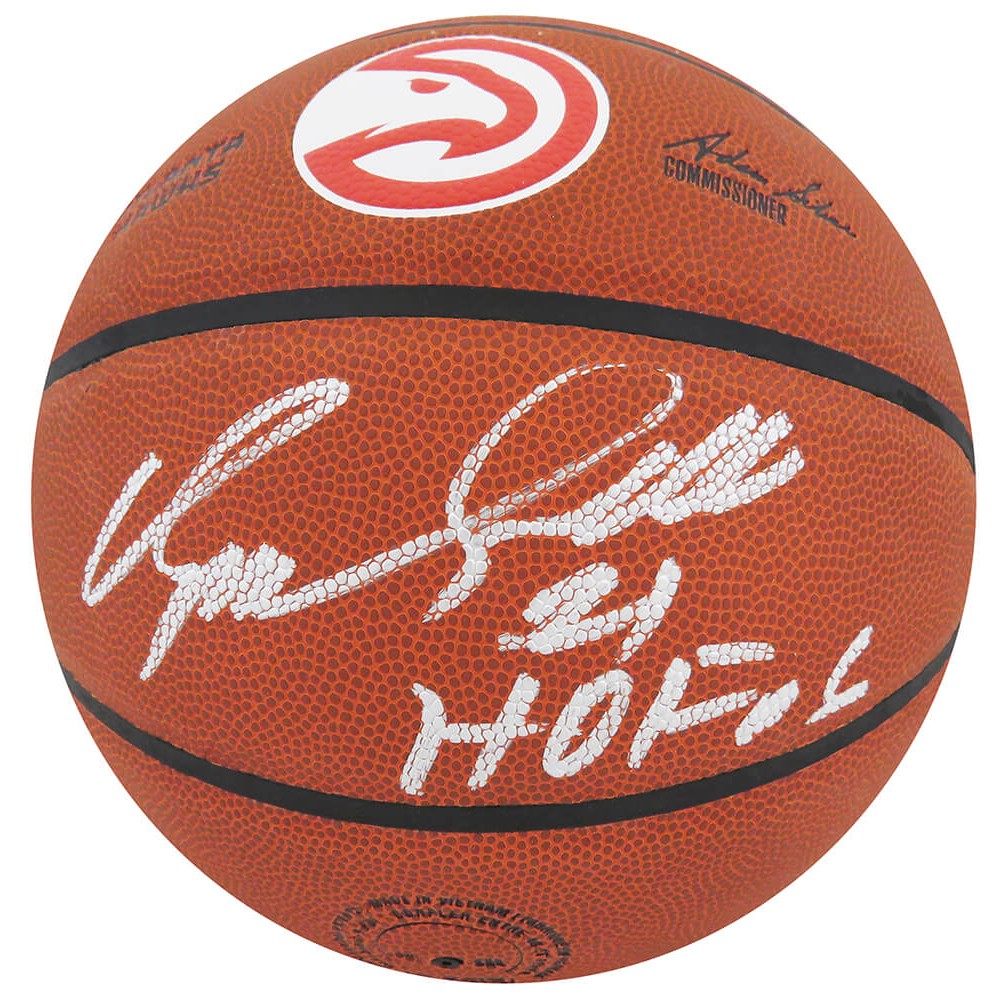 Schwartz Sports Dominique Wilkins Signed Wilson Atlanta Hawks Logo NBA Basketball w/HOF'06 WILBSK221