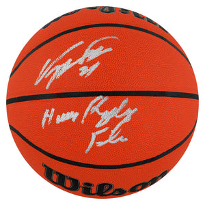 Schwartz Sports Dominique Wilkins Signed Wilson I/O NBA Basketball w/Human Highlight Film WILBSK227