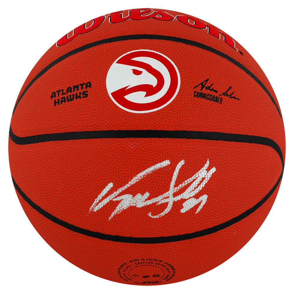 Schwartz Sports Dominique Wilkins Signed Wilson Hawks Team Logo NBA Basketball WILBSK228