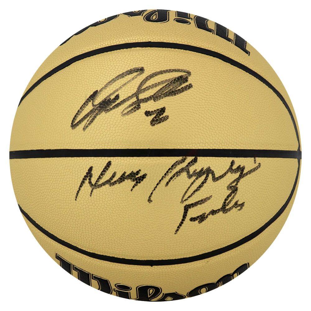 Schwartz Sports Dominique Wilkins Signed Wilson Gold Full Size NBA Basketball w/Human Highlight Film WILBSK260