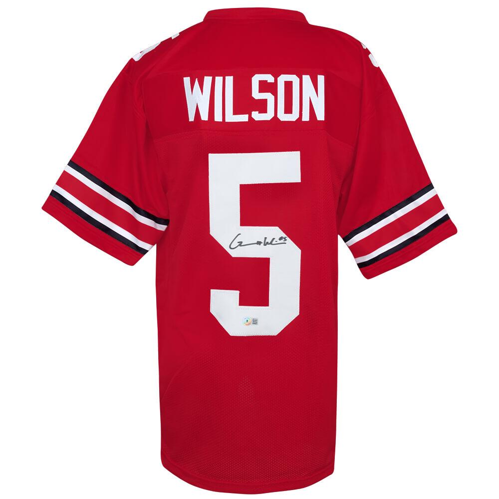 Schwartz Sports Garrett Wilson Signed Red Custom College Football Jersey - (Beckett COA)WILJRY356