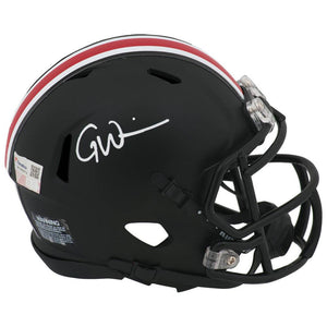 Schwartz Sports Garrett Wilson Signed Ohio State Buckeyes Black Riddell Speed Mini Helmet - (Fanatics)WILMIN305