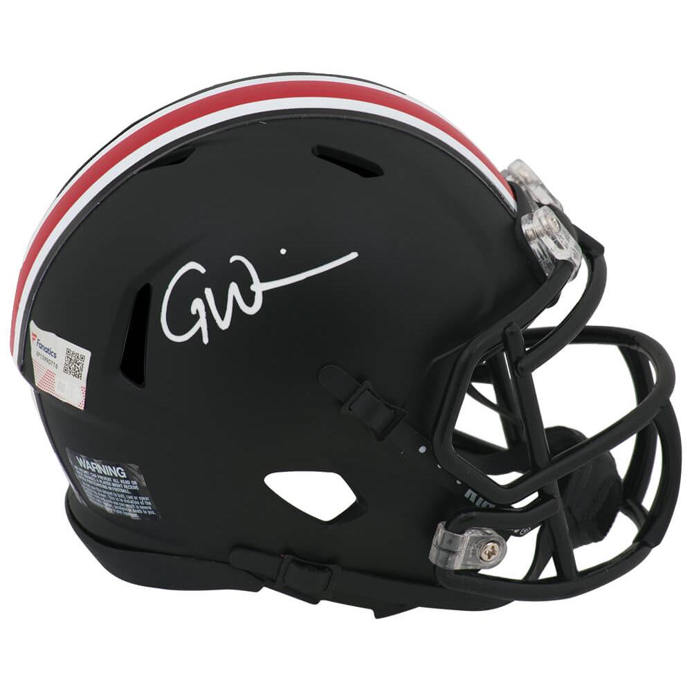 Schwartz Sports Garrett Wilson Signed Ohio State Buckeyes Black Riddell Speed Mini Helmet - (Fanatics)WILMIN305