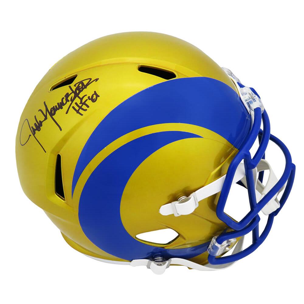 Schwartz Sports Jack Youngblood Signed Los Angeles Rams FLASH Riddell Full Size Speed Replica Helmet w/HF'01YOUREP319