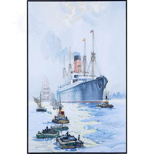 The Cunard Liner Carpathia Outward Bound from Liverpool in the Moonlight - Canvas Painting - AF002 - Old Modern
