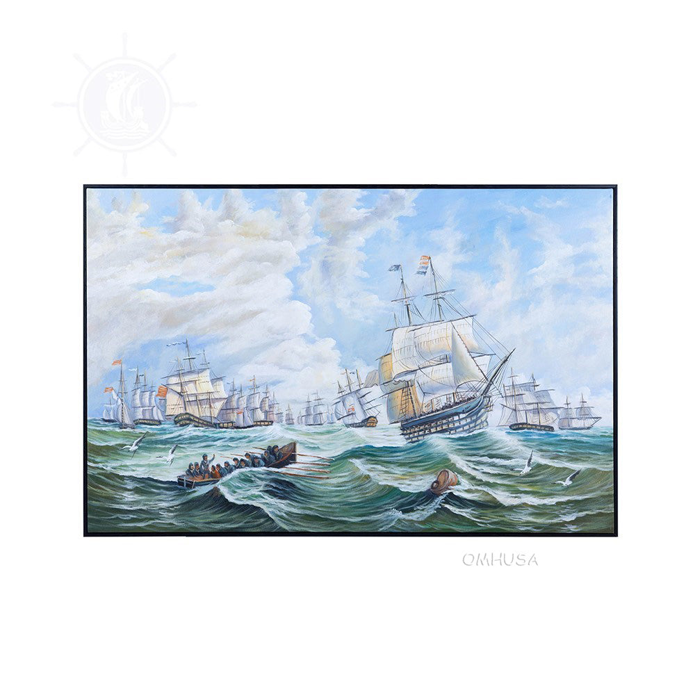 The Channel fleet in heavy weather - Canvas Painting - AF003 - Old Modern