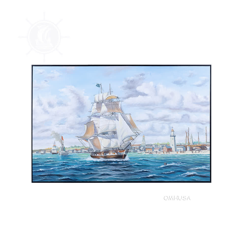 Whaler 'Lexington' Leaving Nantucket - Canvas Painting - AF006 - Old Modern