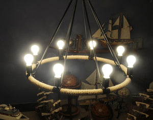 Old Modern Rope Pendant Lamp - 8 Bulbs AL008