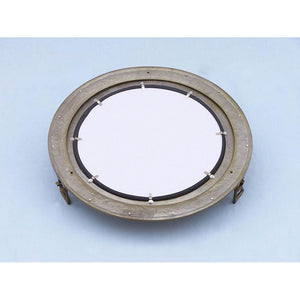 Handcrafted Model Ships - Antique Brass Decorative Ship Porthole Mirror 20"" - MC-1965-20-AN
